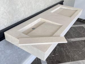 Handcrafted Marble Double Sink