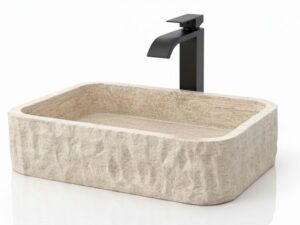 Rectangular Travertine Vessel Sink